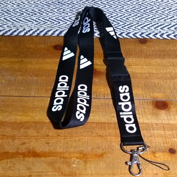 Adidas out of sight lanyard keychain keychain ID back/white - Picture 1 of 4